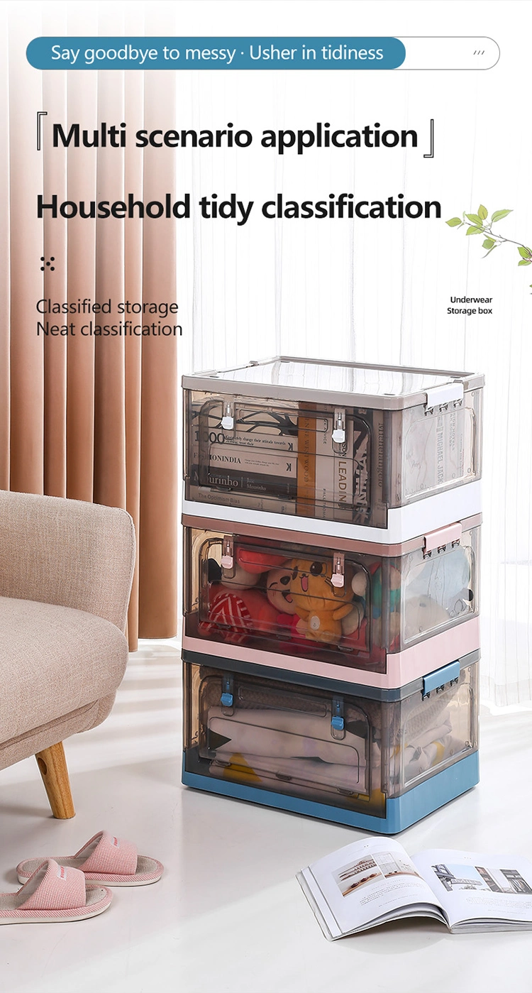 Book Storage Box Foldable Student Book Box for Dormitory Books Organizing Box Transparent Household Storage Book Box