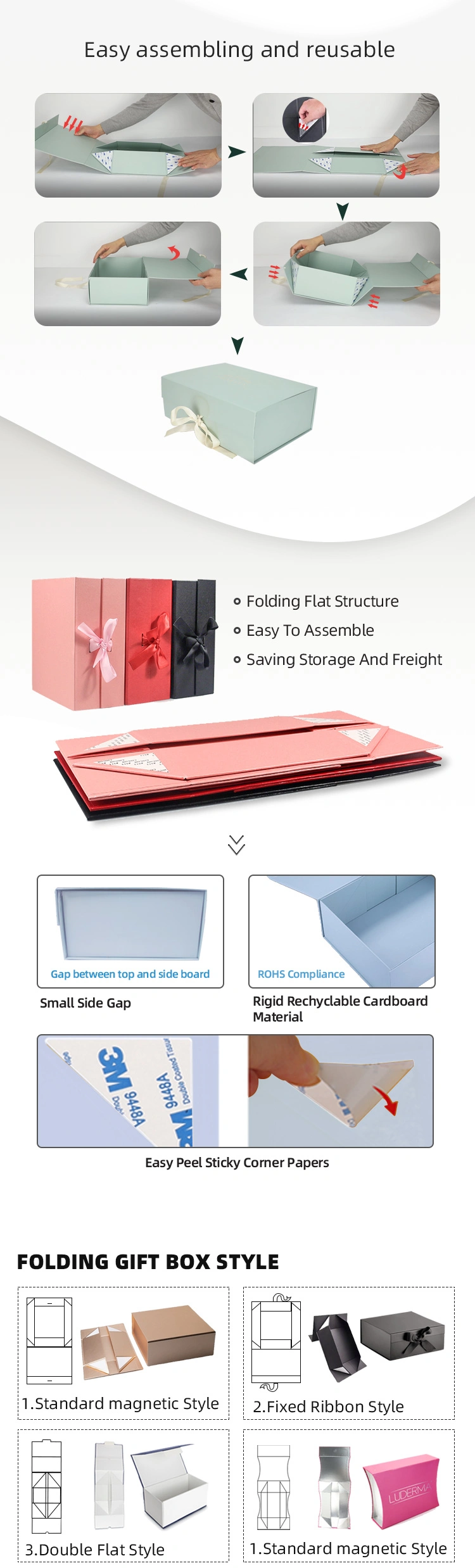 Custom Red Cardboard Folding Gift Box Design Printed Big Magnet Closure Paper Rigid Packaging Box