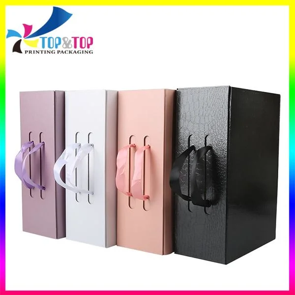 Custom Rigid Cardboard Magnet Packaging Box with Handles Wholesale Large Folding GIF Box for Shoes Packing